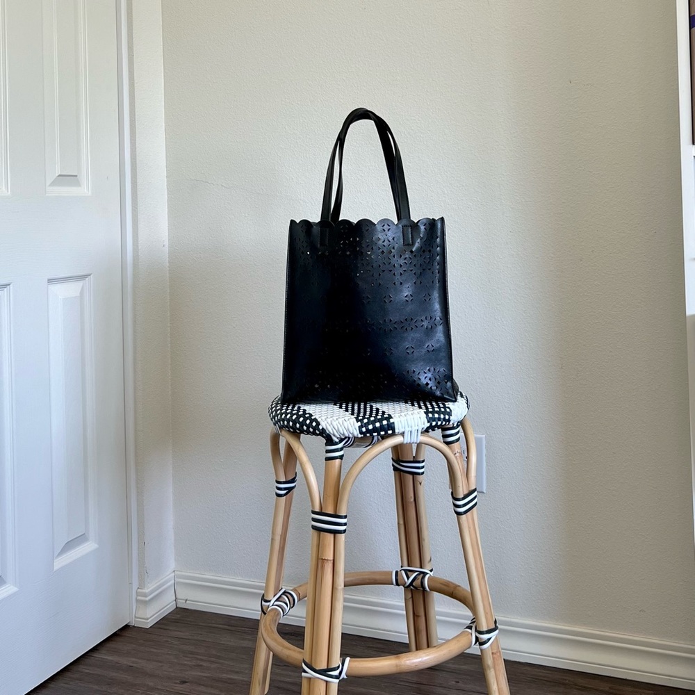 Banana Republic Leather Shopper Tote - laser cut